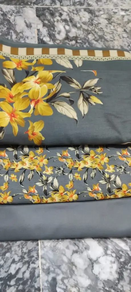 Corduroy Marina 3pc  🔶shirt cutting 2 yard  🔷 plain marina trouser 1.75 yard  🔷 corduroy wool shawl 2.5 yard