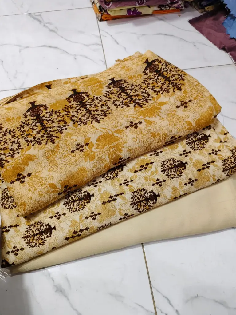 Corduroy Marina 3pc  🔶shirt cutting 2 yard  🔷 plain marina trouser 1.75 yard  🔷 corduroy wool shawl 2.5 yard