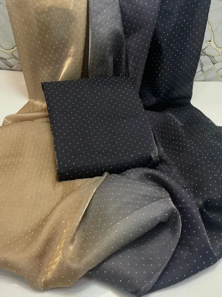 Saree collection  Stuff : shesha silk tye & dye with glitter  work Unstitched Saree  Full cutting  7meter