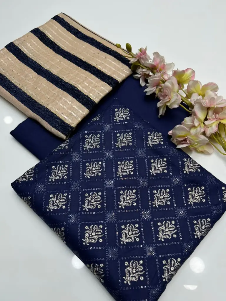 WINTER COLLECTION Beautiful & Elegant Style Dhanak Bareeze Embroidery Shirt & Trouser With Dhanak Wool Velvet Border Shawl   3 PC Dress