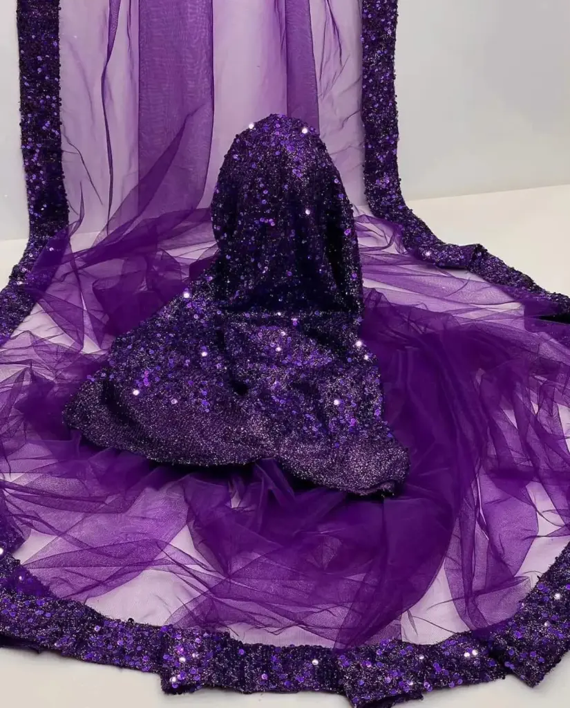 Saree Collection  Unstitched Saree Blouse Shimri Stuff Full sequence Work Saree soft Net Sequence work border  full cutting  7 meter