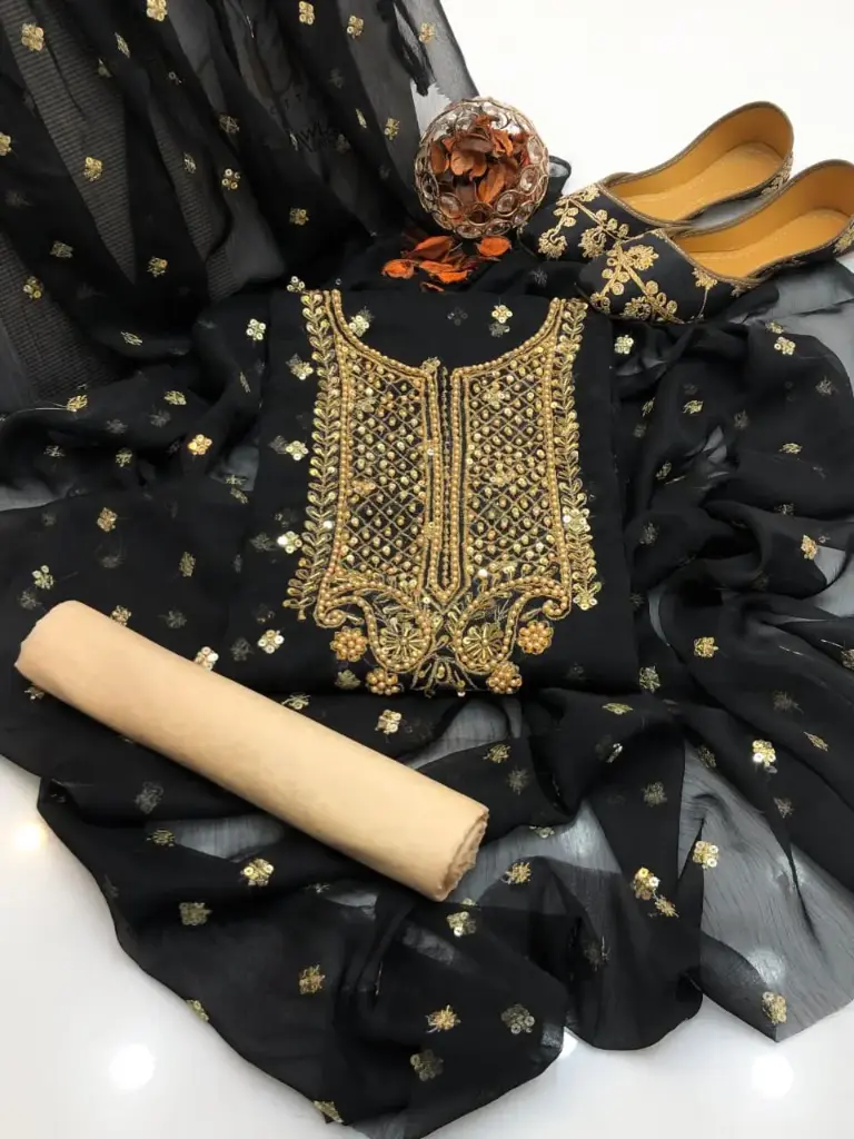 Handmade collection  Most Beautiful & demanding article    Chiffon booti work & handmade work shirt  Chiffon booti work dupatta  Masoori trouser