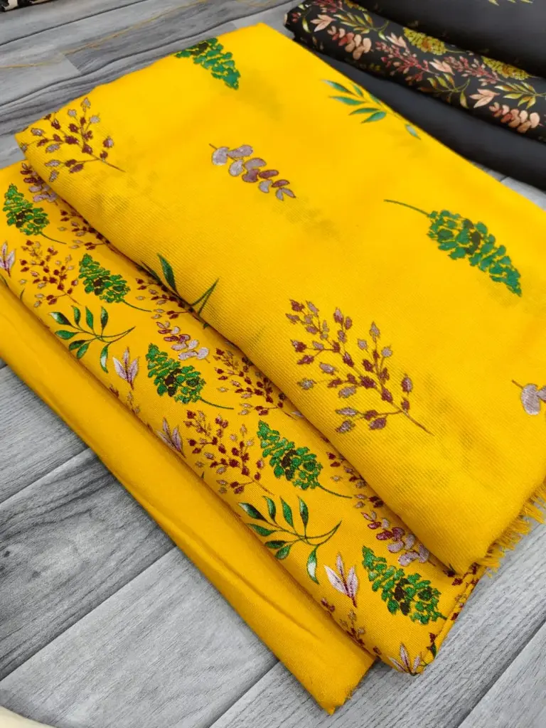 Corduroy Marina 3pc  🔶shirt cutting 2 yard  🔷 plain marina trouser 1.75 yard  🔷 corduroy wool shawl 2.5 yard