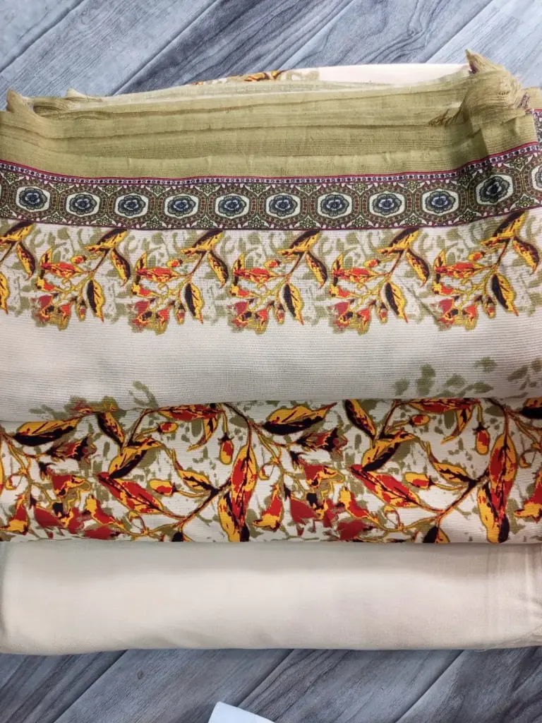 Corduroy Marina 3pc  🔶shirt cutting 2 yard  🔷 plain marina trouser 1.75 yard  🔷 corduroy wool shawl 2.5 yard